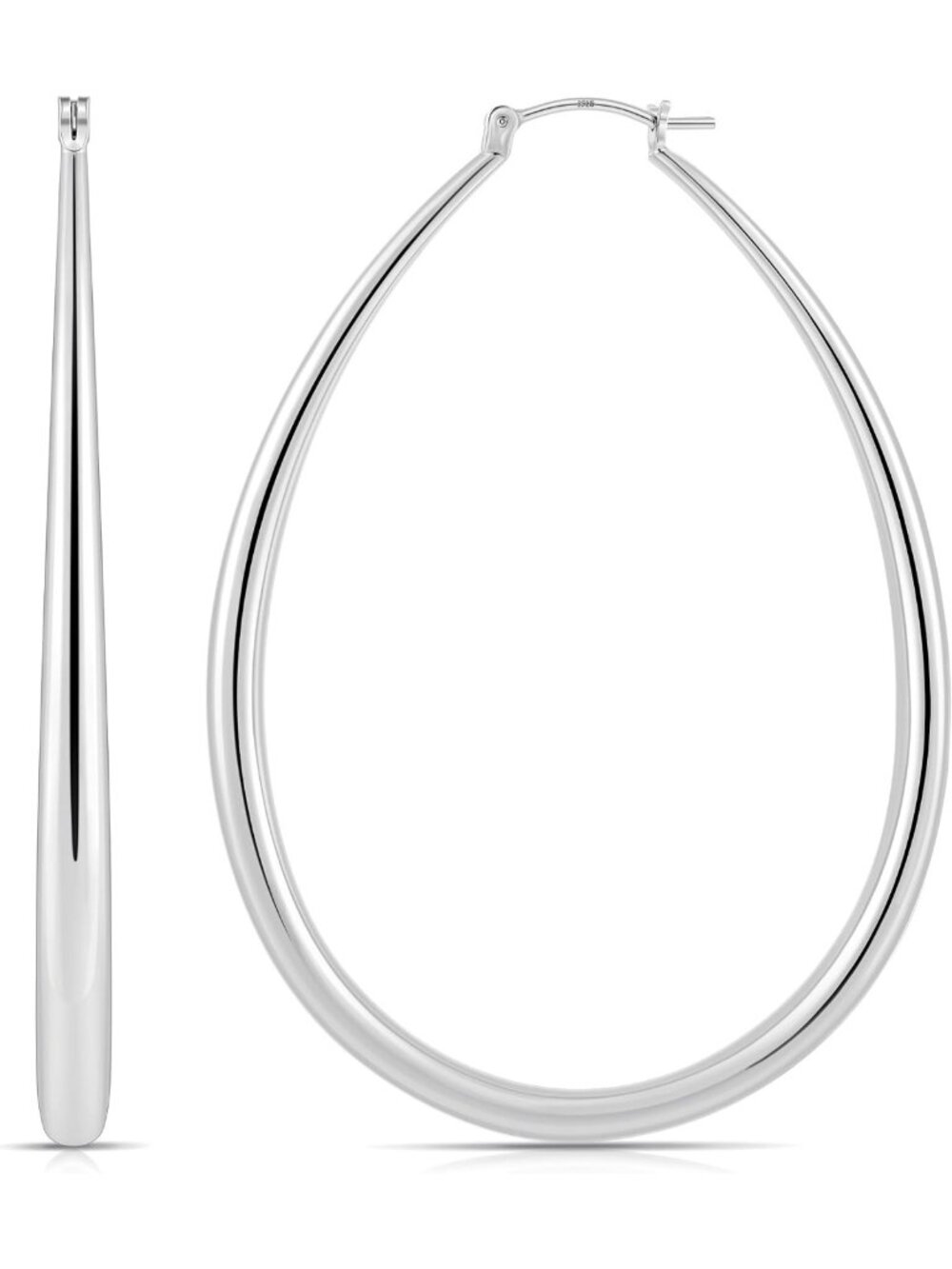 Stylish 14K Gold Plated Chunky Oval Hoop Earrings for Women - Trendy Accessory